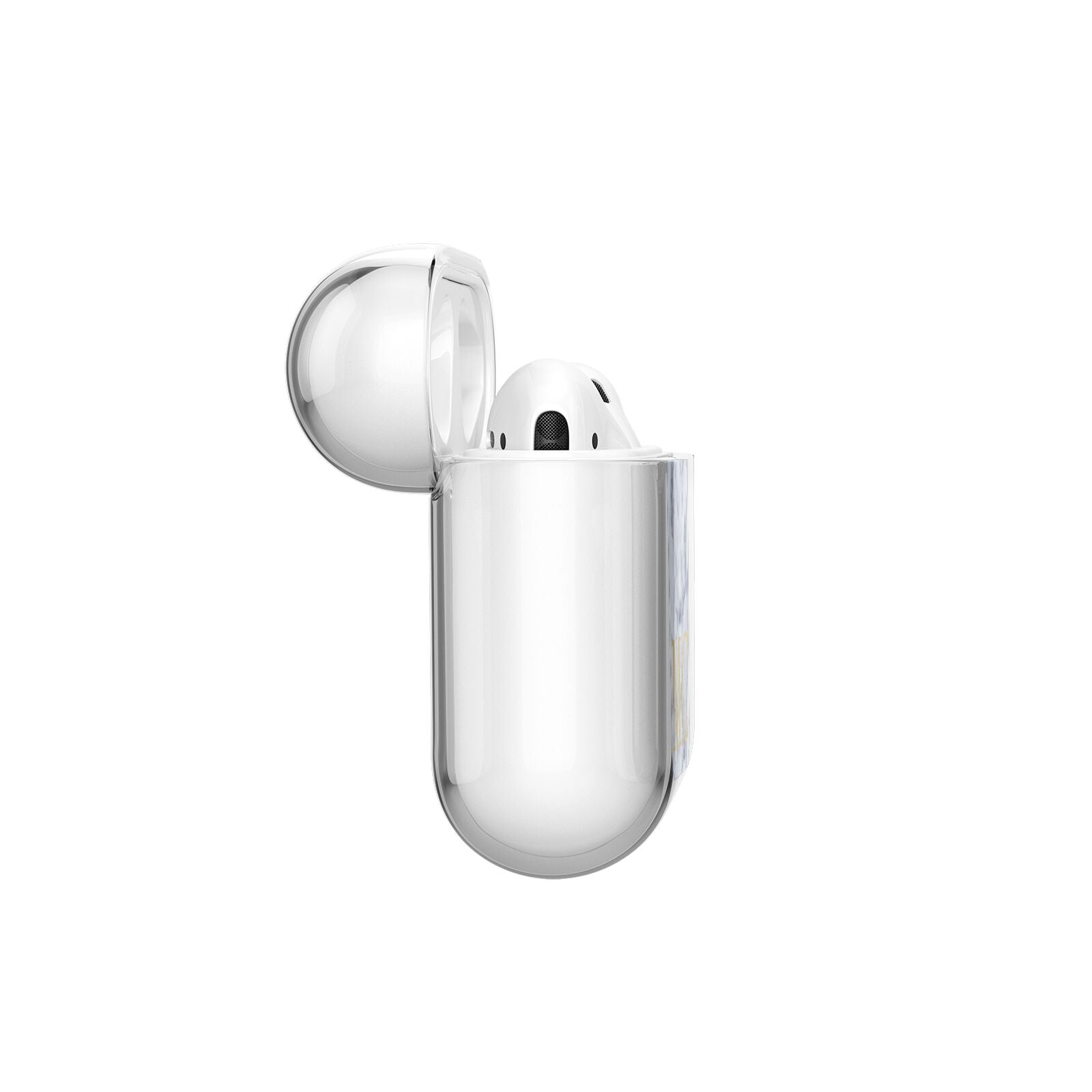 Marble Gold Initial Personalised AirPods Case Side Angle