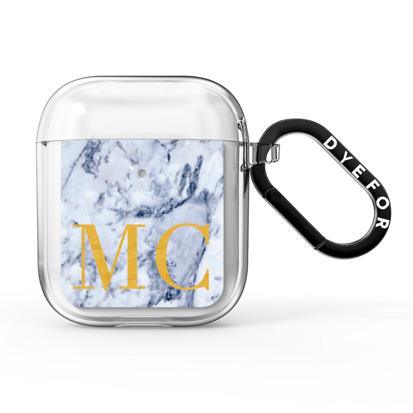 Marble Gold Initial Personalised AirPods Clear Case