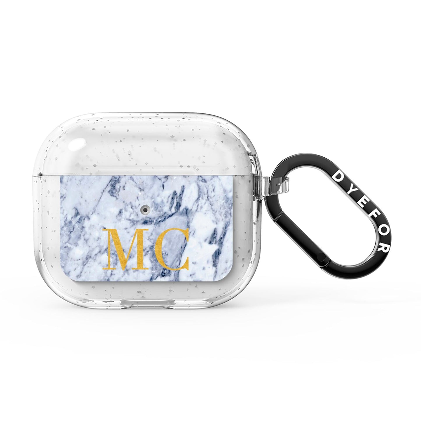 Marble Gold Initial Personalised AirPods Glitter Case 3rd Gen