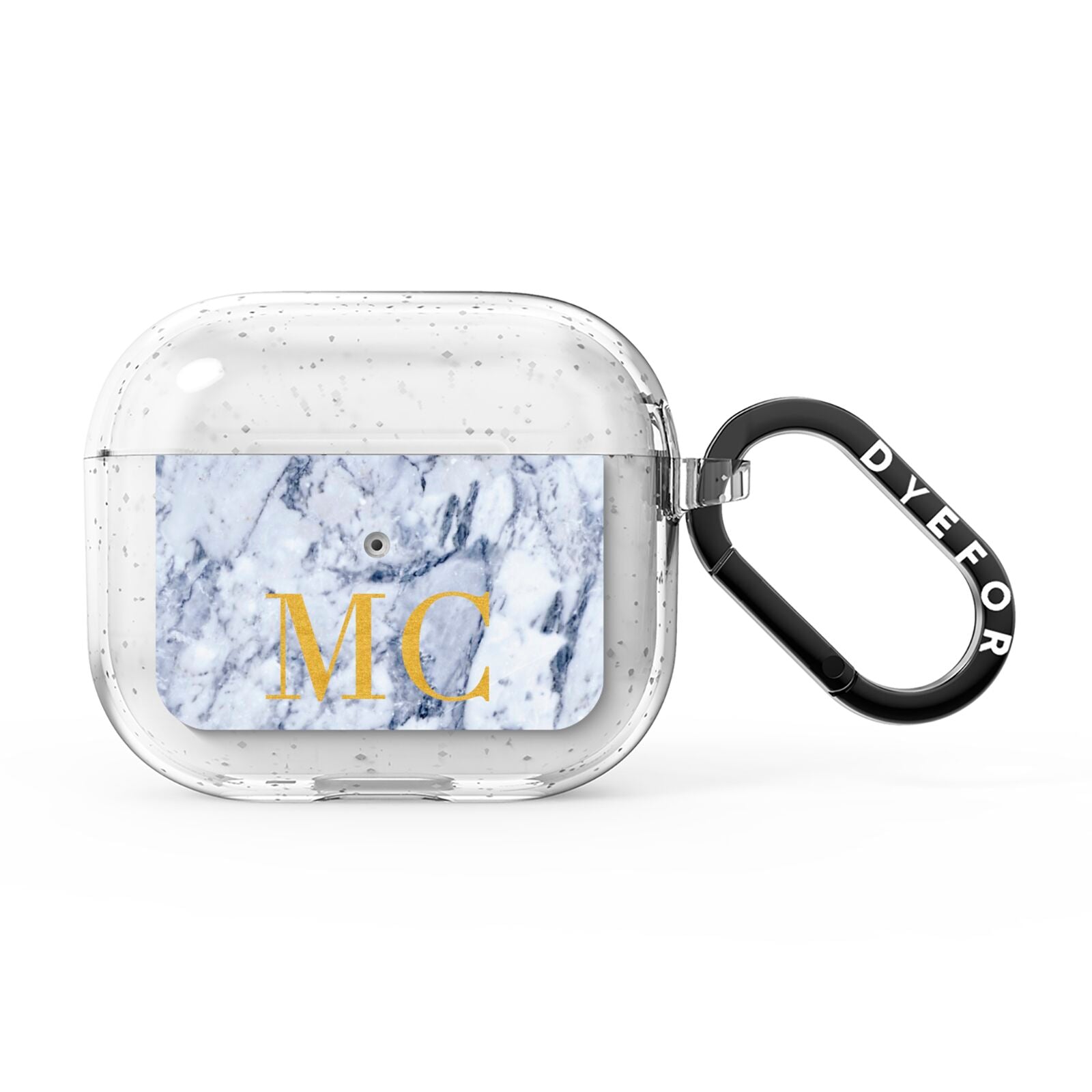 Marble Gold Initial Personalised AirPods Glitter Case 3rd Gen