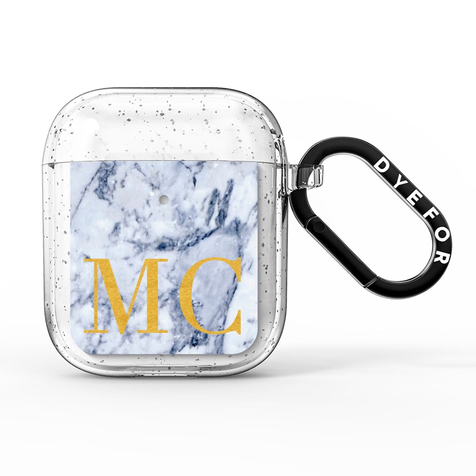 Marble Gold Initial Personalised AirPods Glitter Case