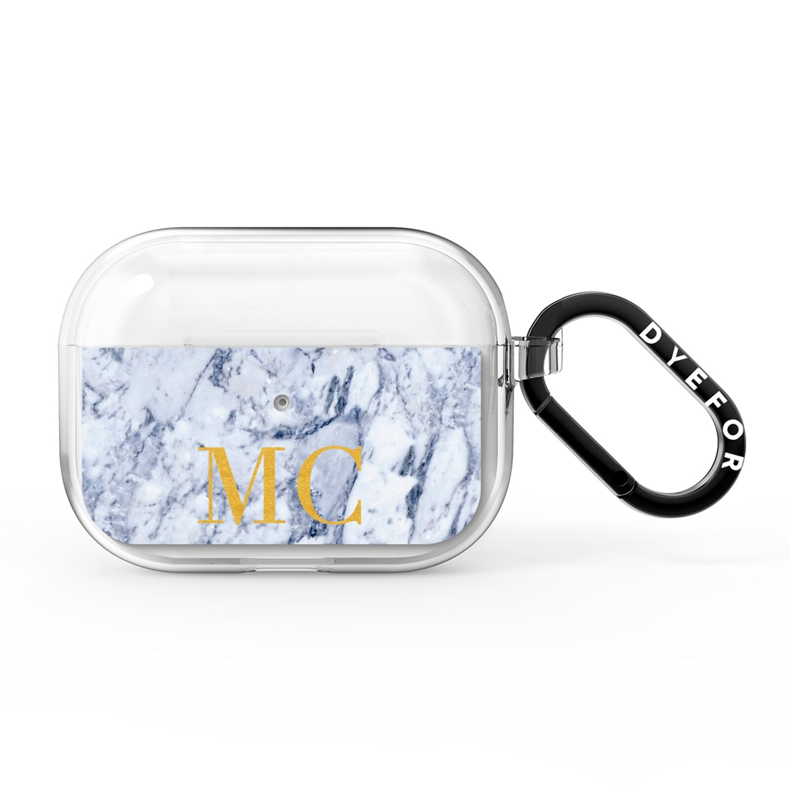 Marble Gold Initial Personalised AirPods Pro Clear Case