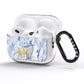 Marble Gold Initial Personalised AirPods Pro Glitter Case Side Image