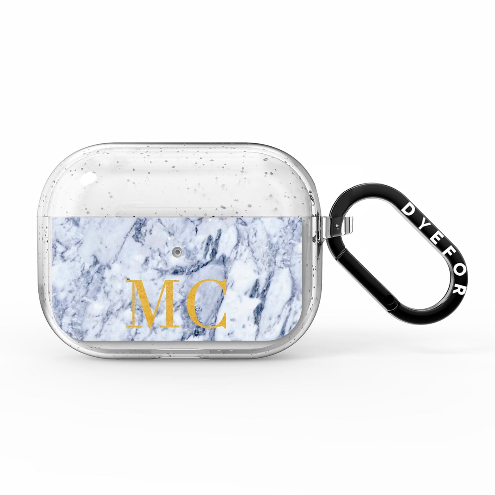Marble Gold Initial Personalised AirPods Pro Glitter Case