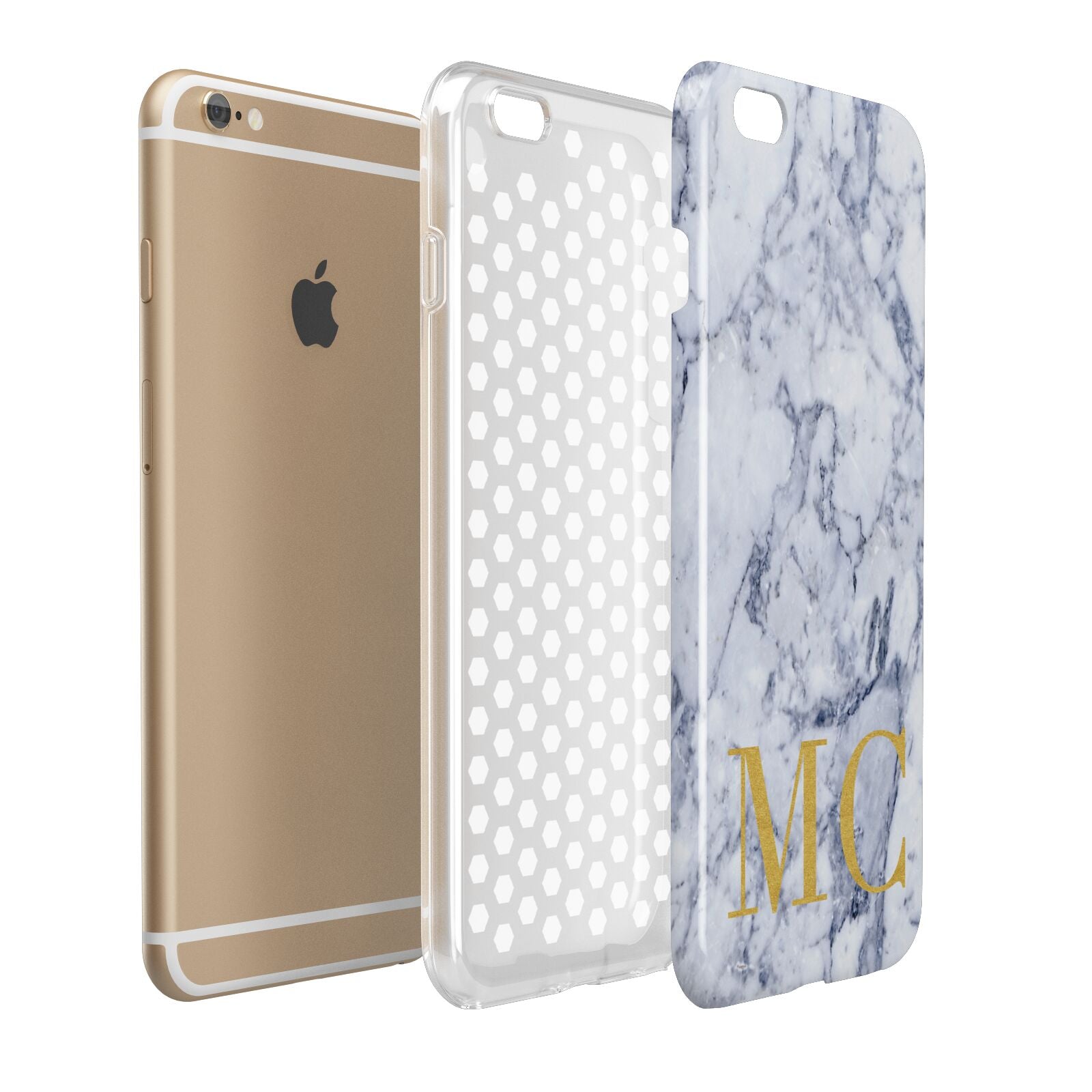 Marble Gold Initial Personalised Apple iPhone 6 Plus 3D Tough Case Expand Detail Image