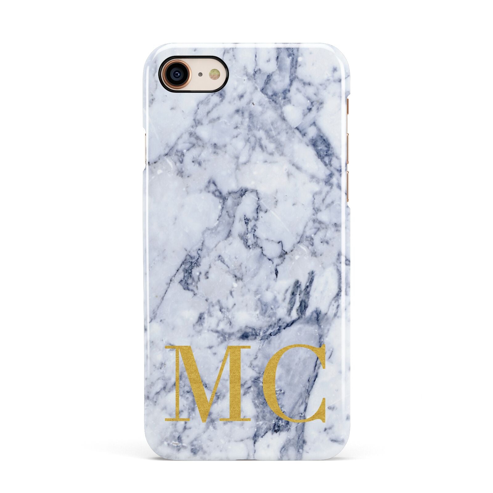 Marble Gold Initial Personalised Apple iPhone 7 8 3D Snap Case