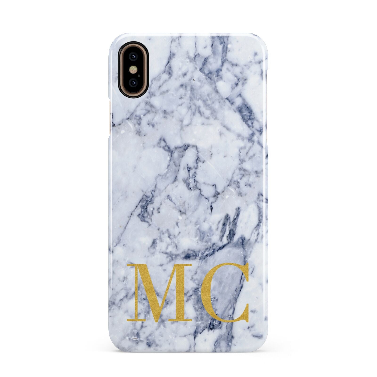Marble Gold Initial Personalised Apple iPhone Xs Max 3D Snap Case