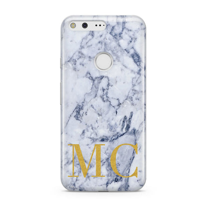 Marble Gold Initial Personalised Google Pixel Case