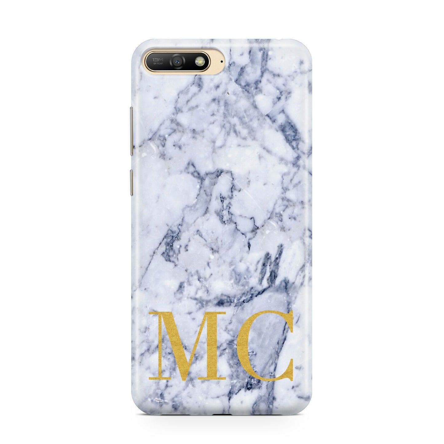 Marble Gold Initial Personalised Huawei Y6 2018
