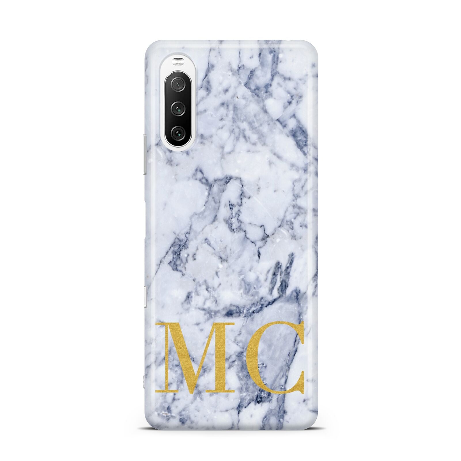 Marble Gold Initial Personalised Sony Xperia 10 III Case