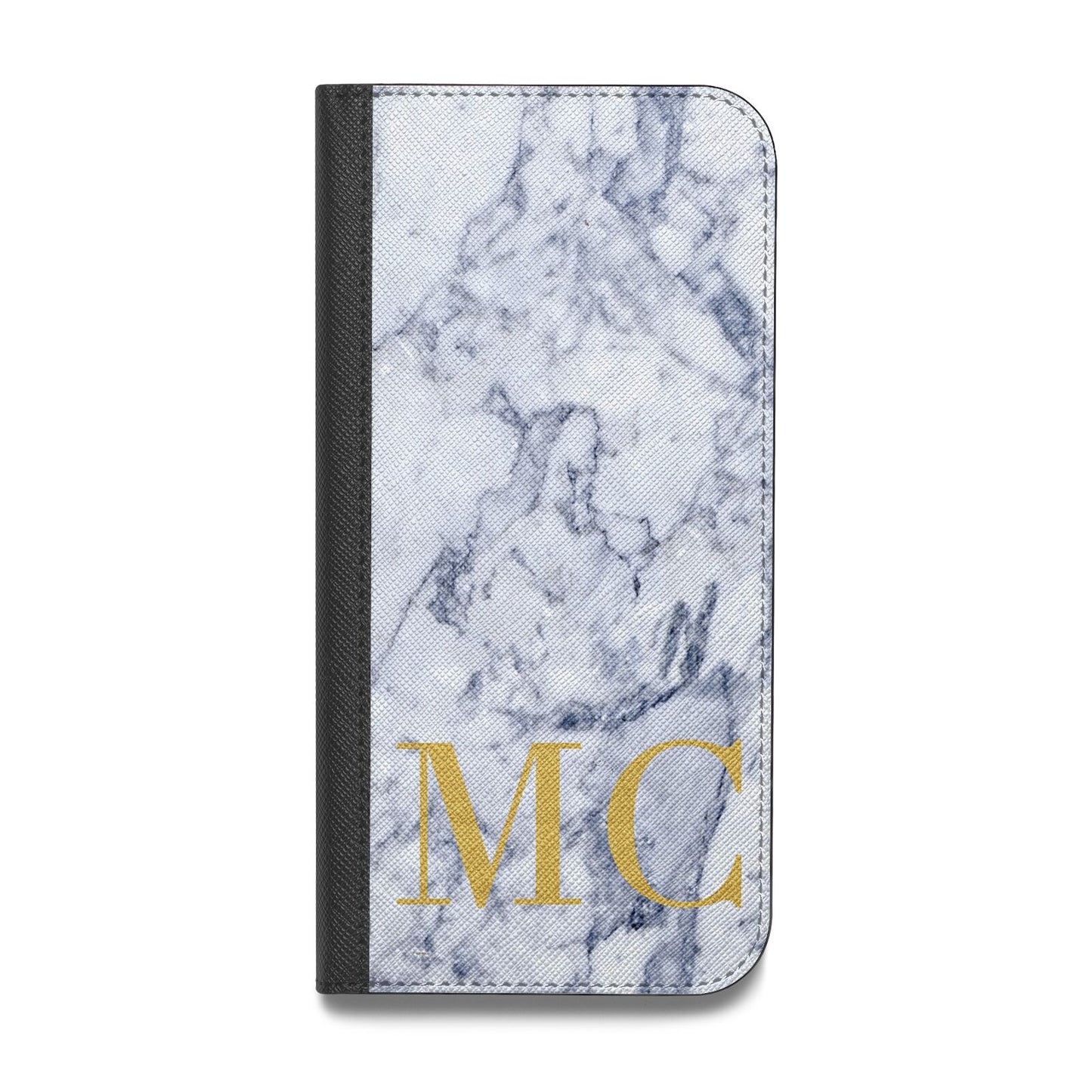 Marble Gold Initial Personalised Vegan Leather Flip Samsung Case