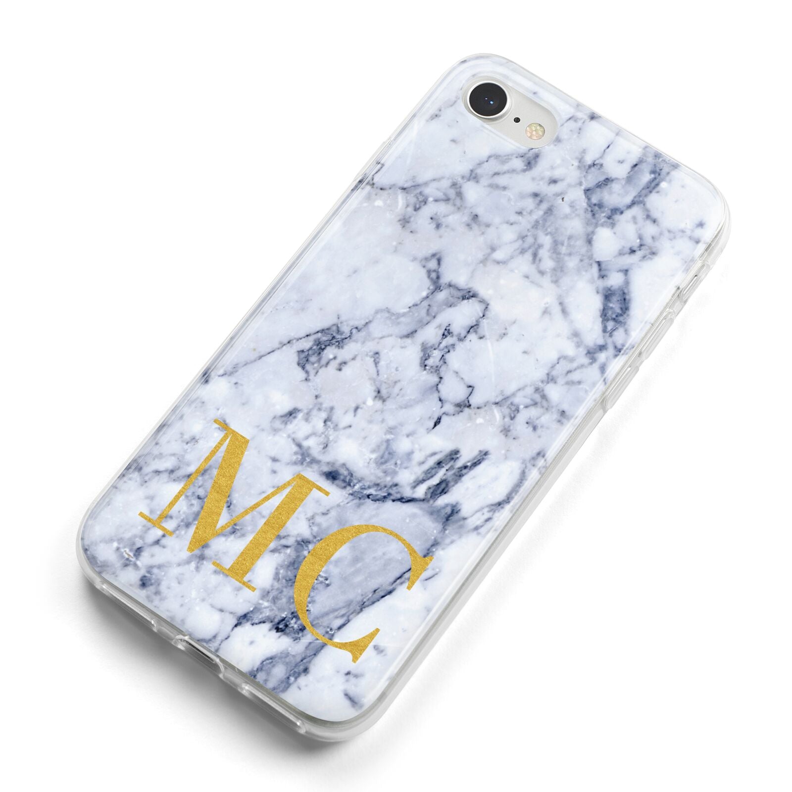 Marble Gold Initial Personalised iPhone 8 Bumper Case on Silver iPhone Alternative Image