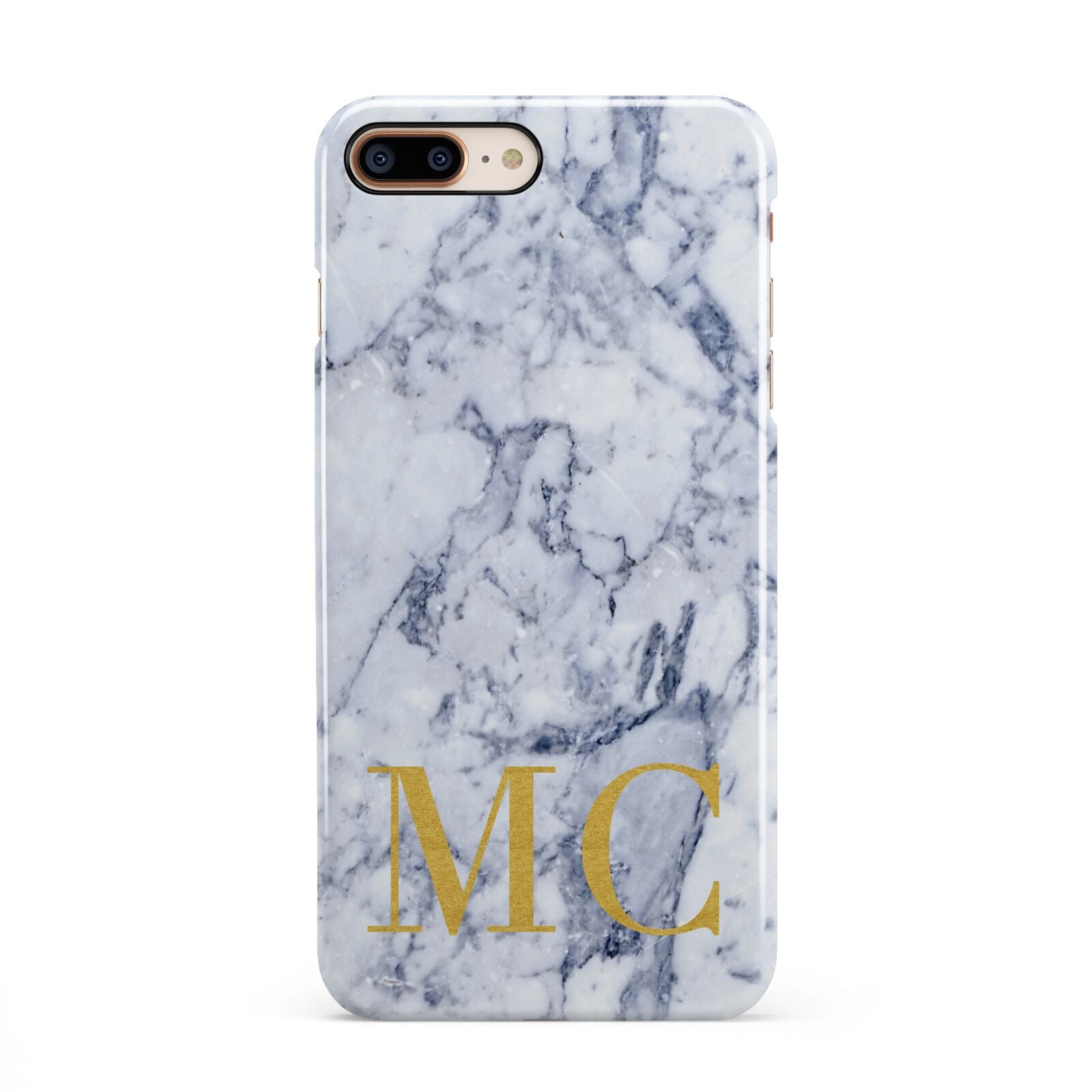 Marble Gold Initial Personalised iPhone 8 Plus 3D Snap Case on Gold Phone