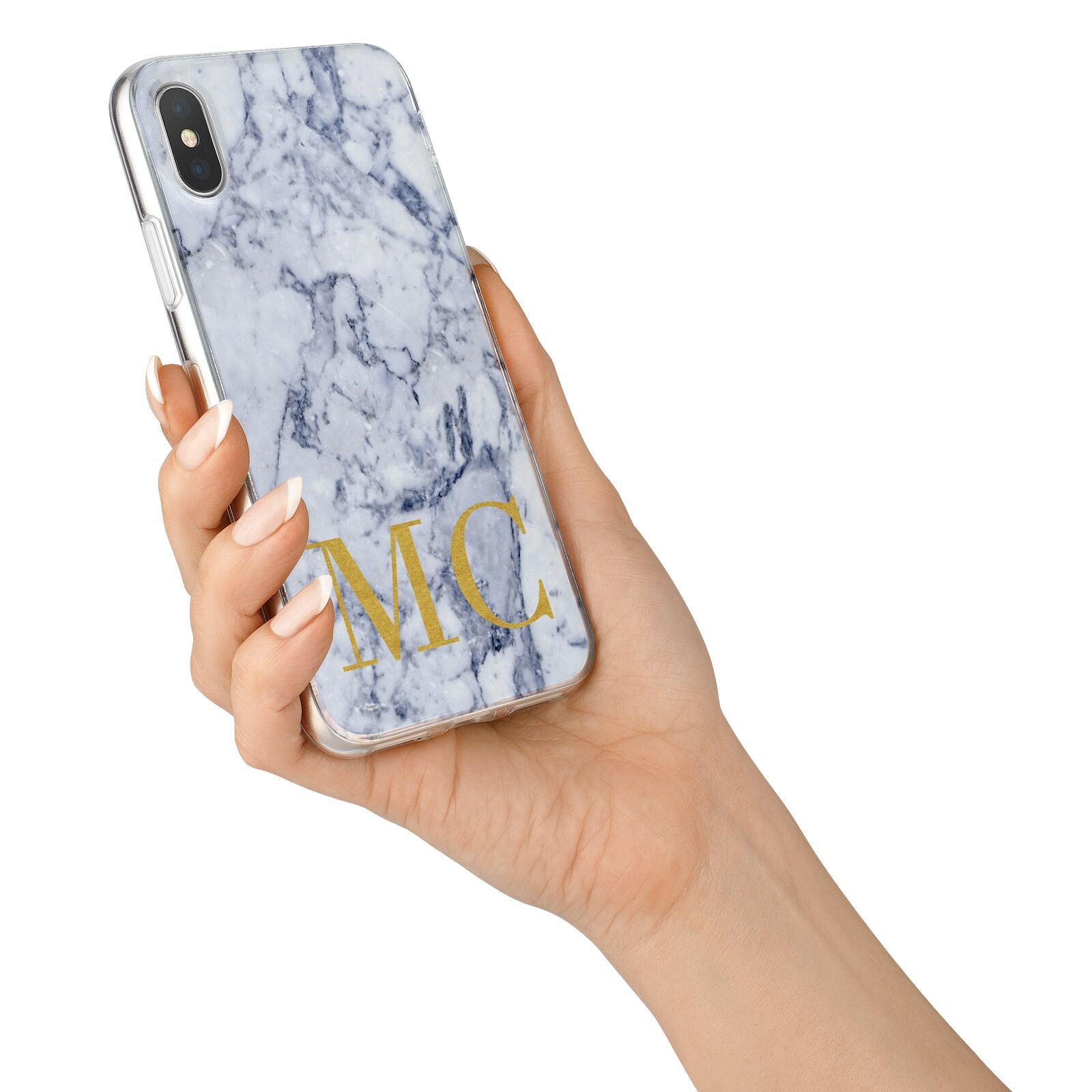 Marble Gold Initial Personalised iPhone X Bumper Case on Silver iPhone Alternative Image 2