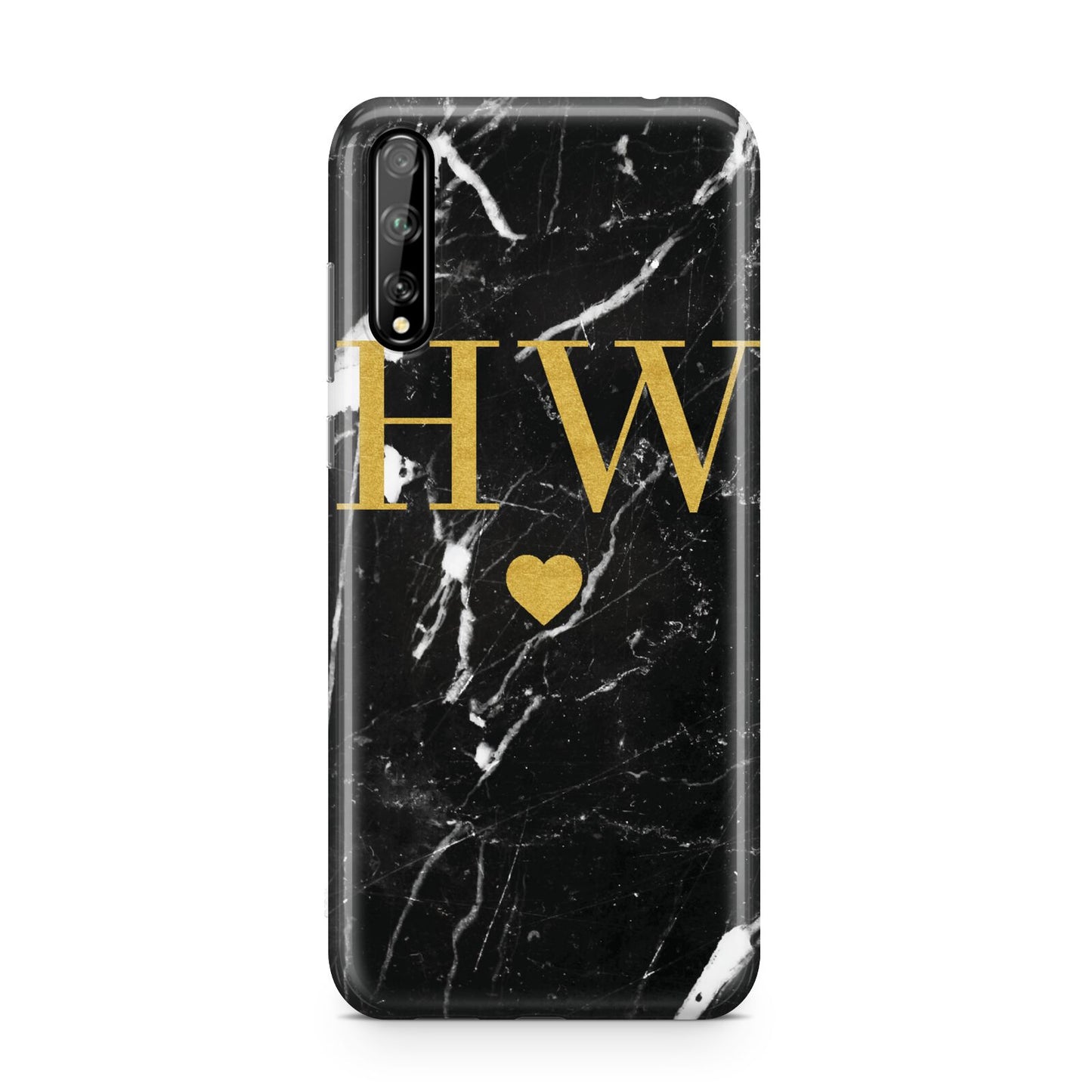 Marble Gold Initials Monogram Personalised Huawei Enjoy 10s Phone Case