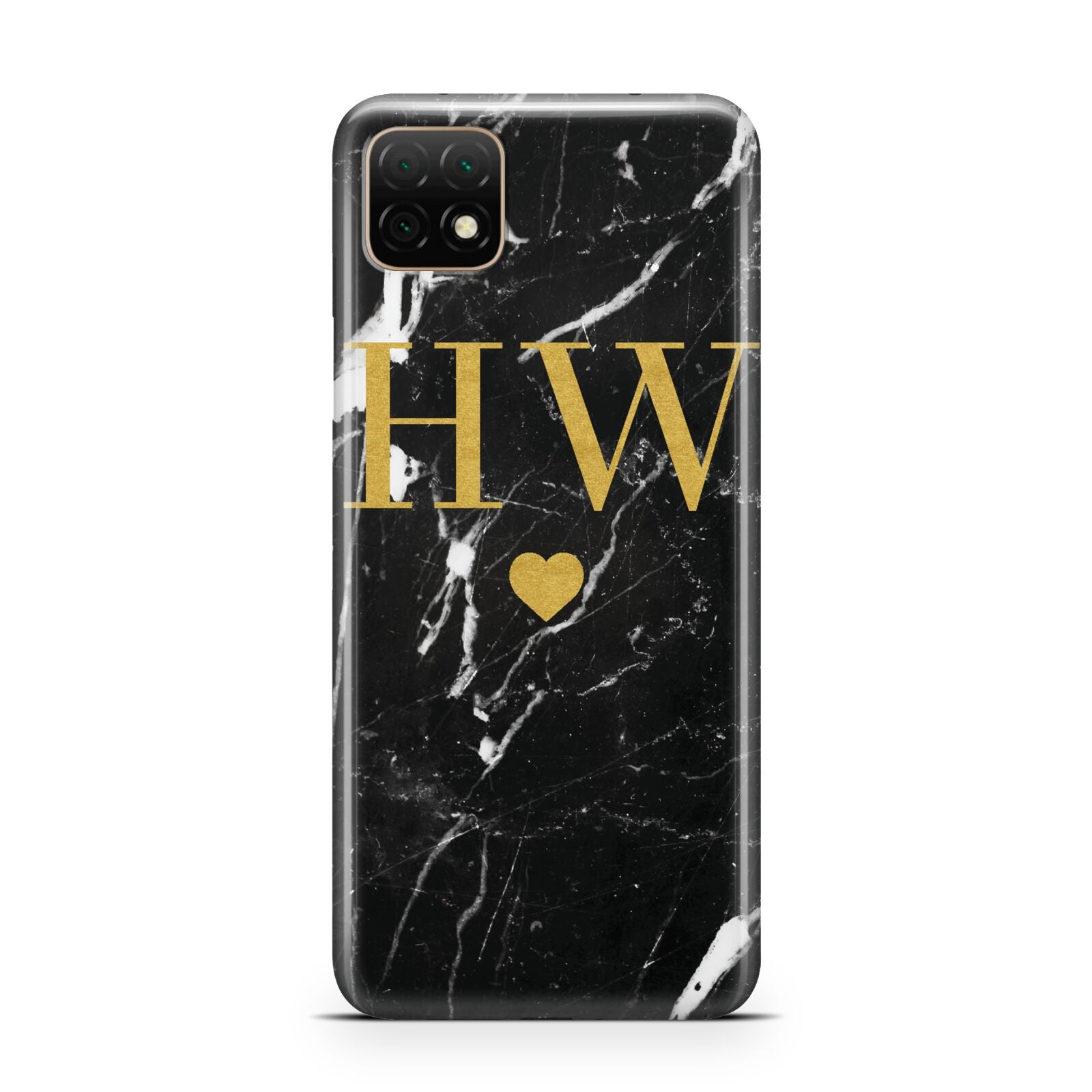 Marble Gold Initials Monogram Personalised Huawei Enjoy 20 Phone Case