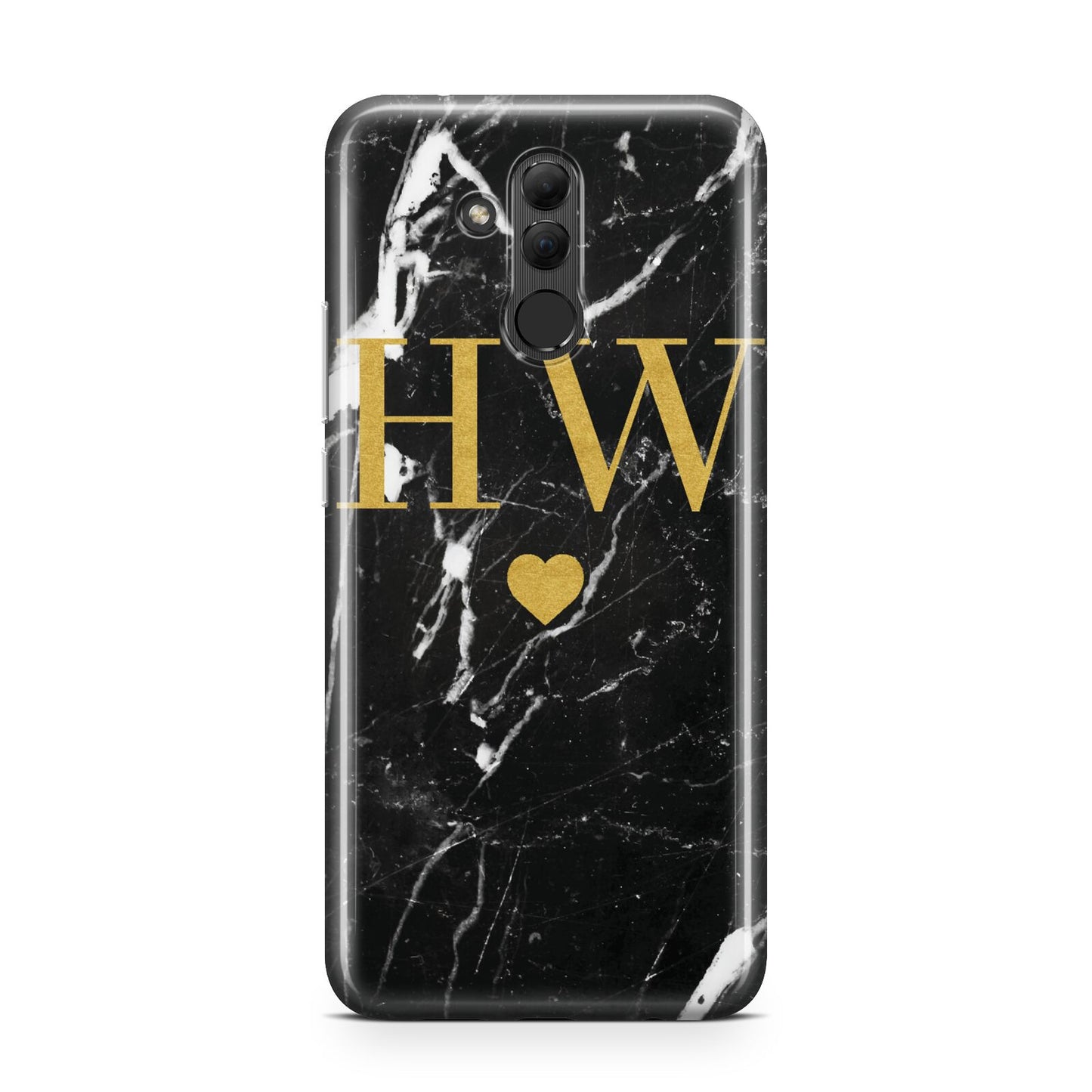 Marble Gold Initials Monogram Personalised Huawei Mate 20 Lite