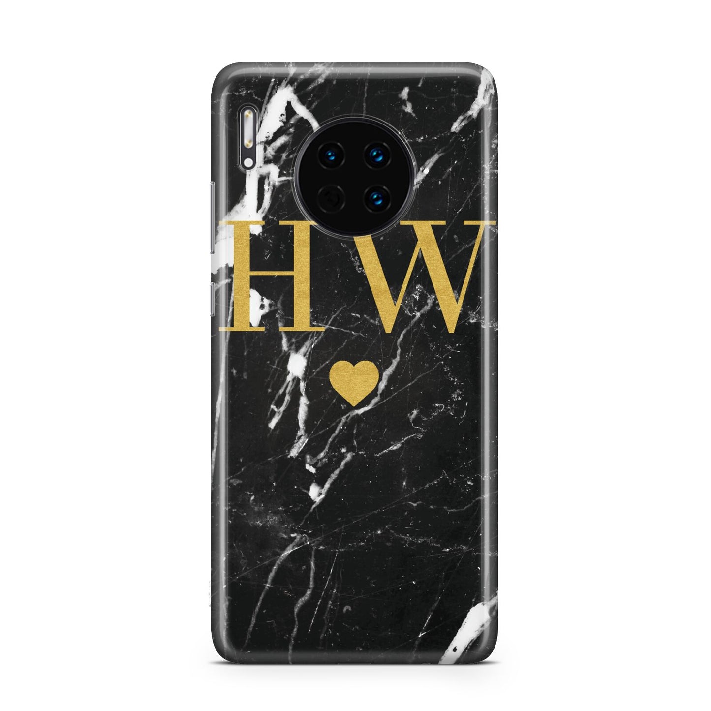 Marble Gold Initials Monogram Personalised Huawei Mate 30