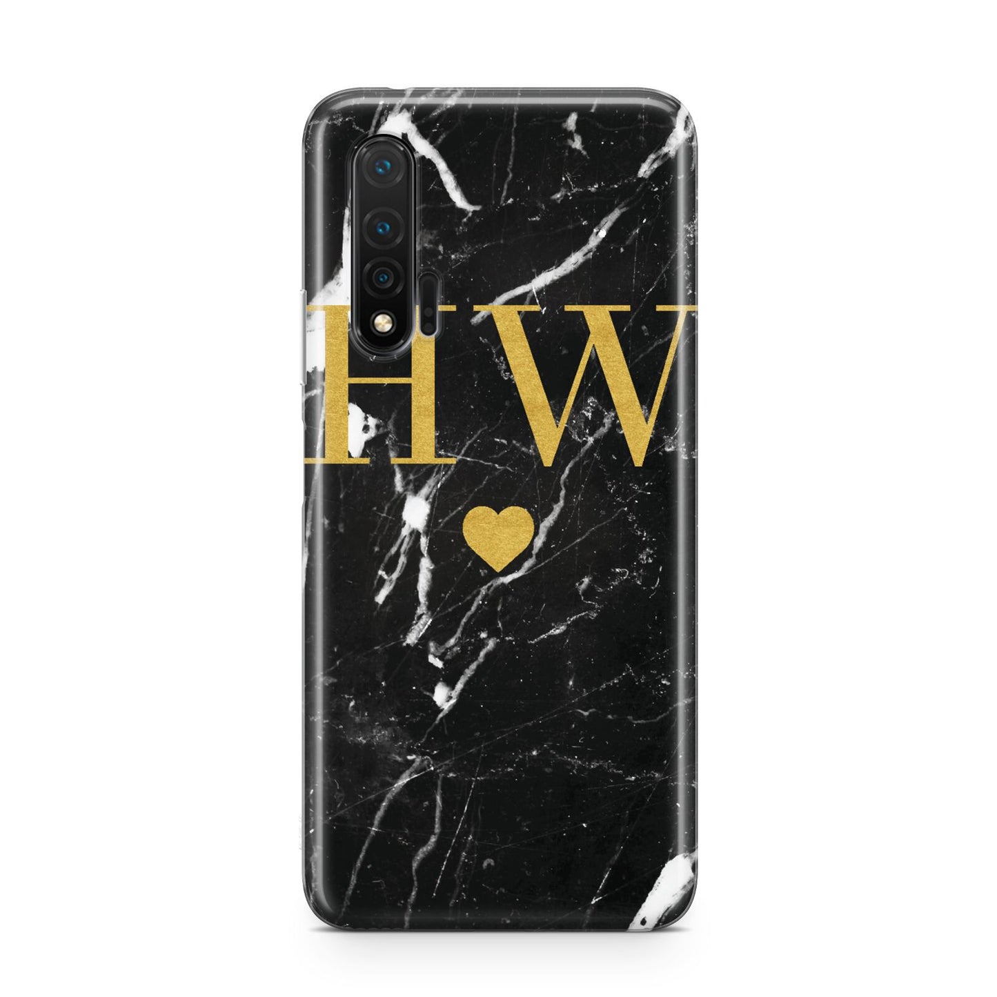 Marble Gold Initials Monogram Personalised Huawei Nova 6 Phone Case