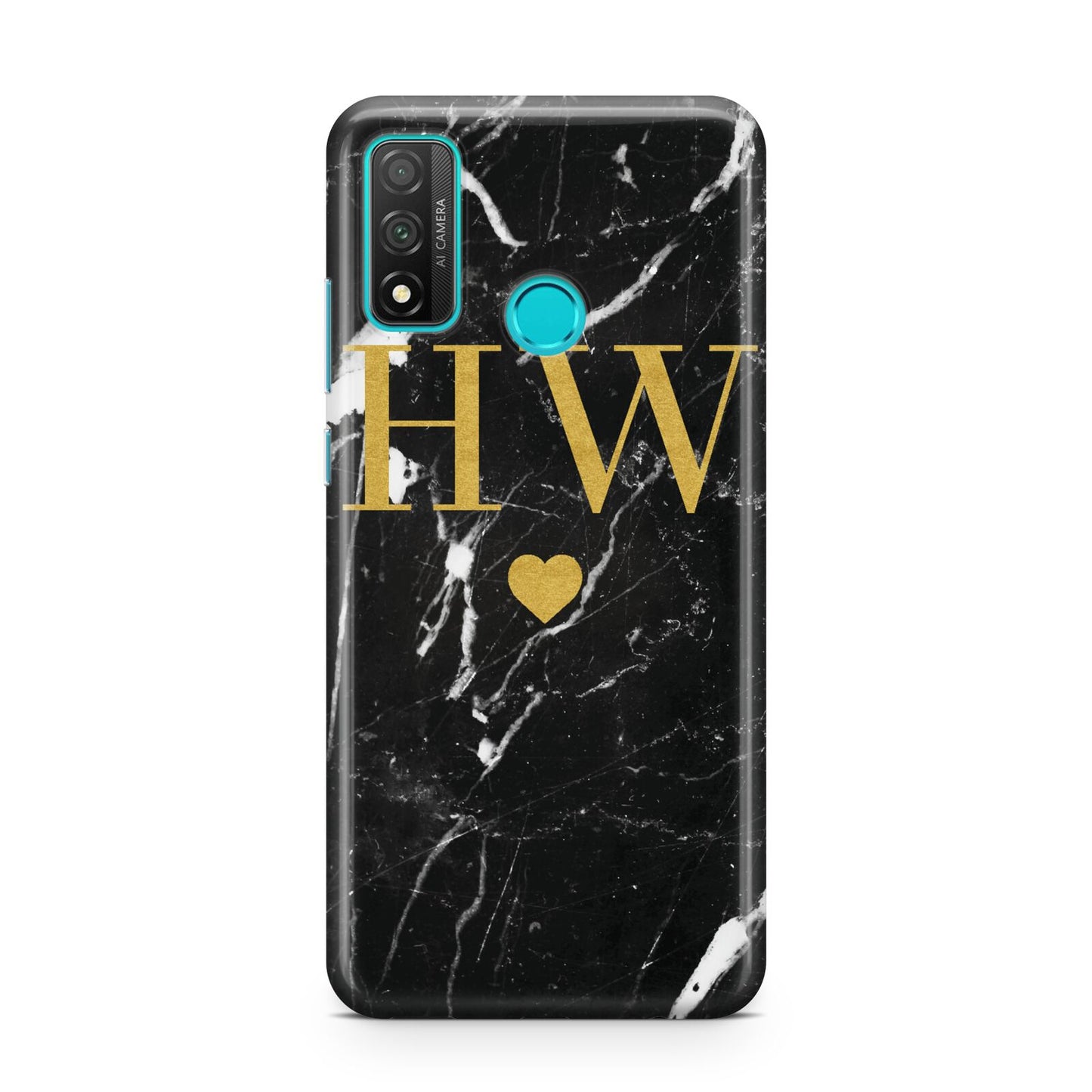 Marble Gold Initials Monogram Personalised Huawei P Smart 2020