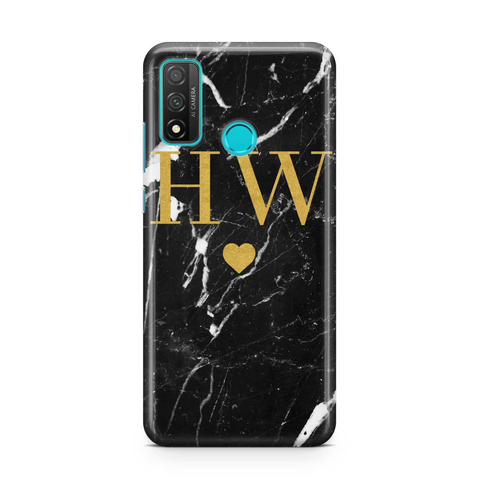 Marble Gold Initials Monogram Personalised Huawei P Smart 2020