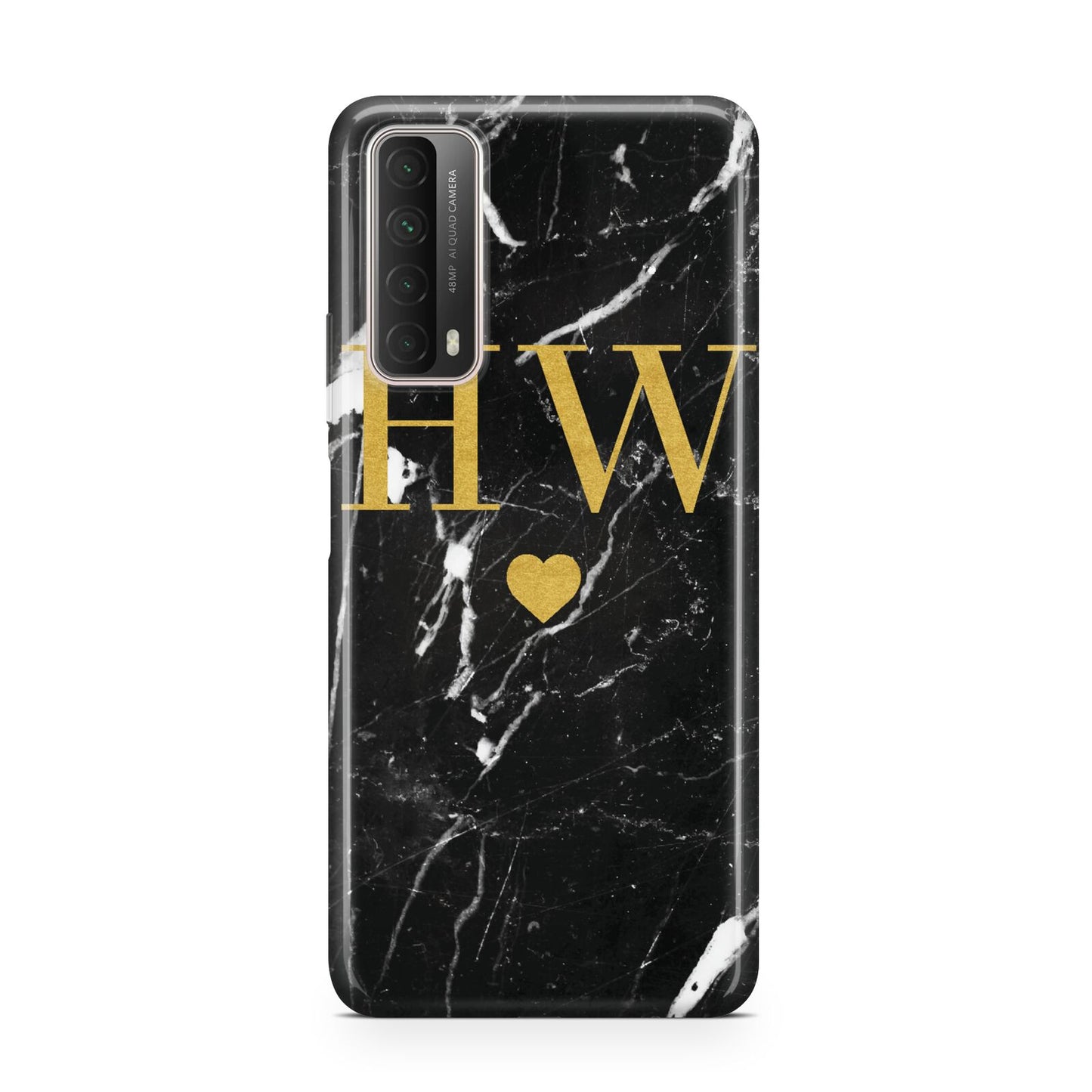 Marble Gold Initials Monogram Personalised Huawei P Smart 2021