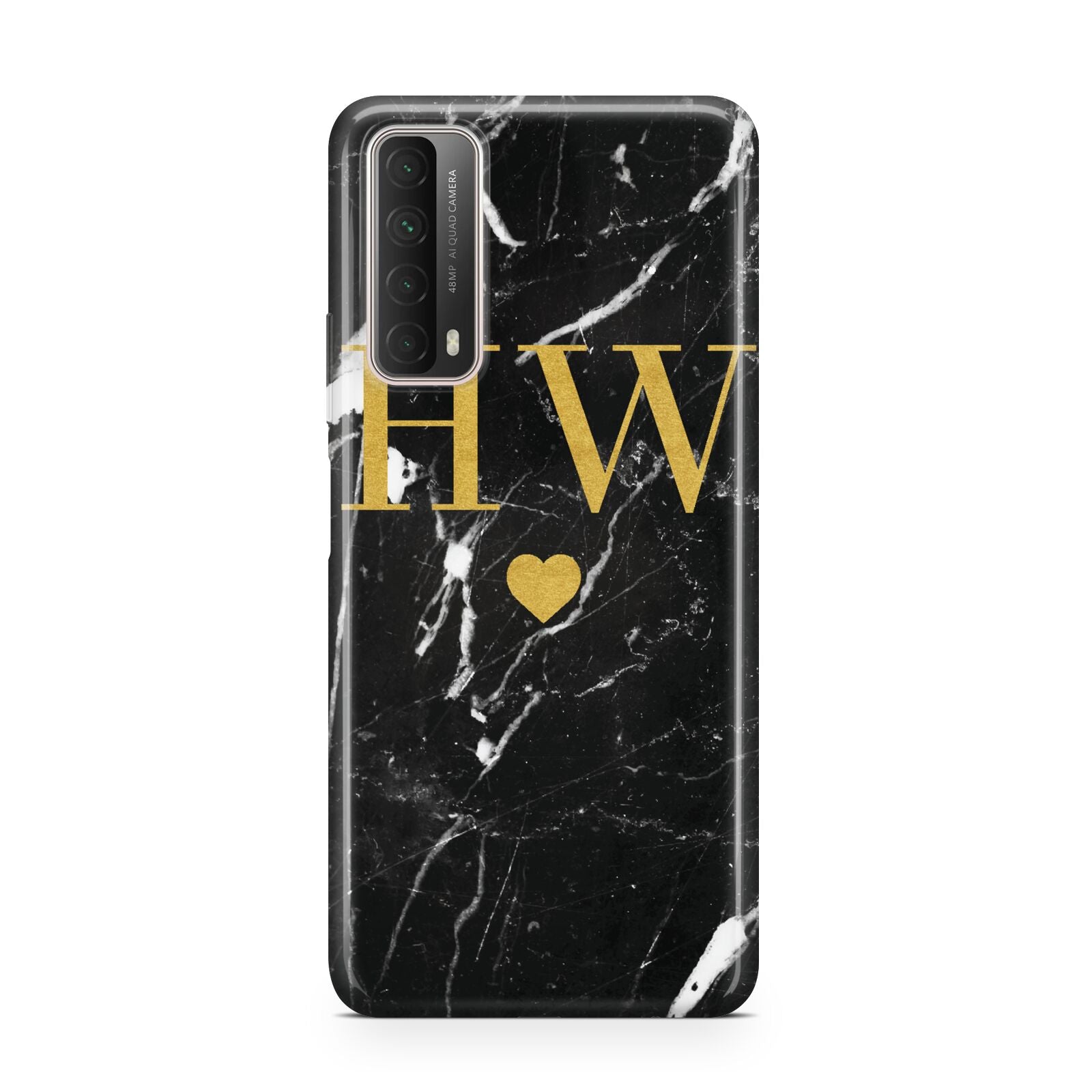 Marble Gold Initials Monogram Personalised Huawei P Smart 2021