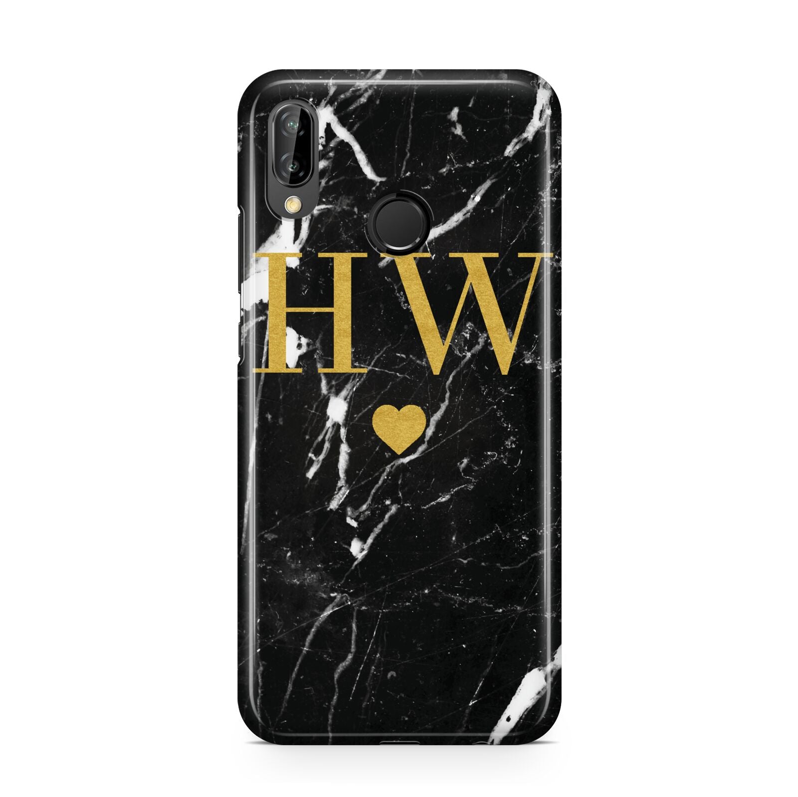 Marble Gold Initials Monogram Personalised Huawei P20 Lite Phone Case