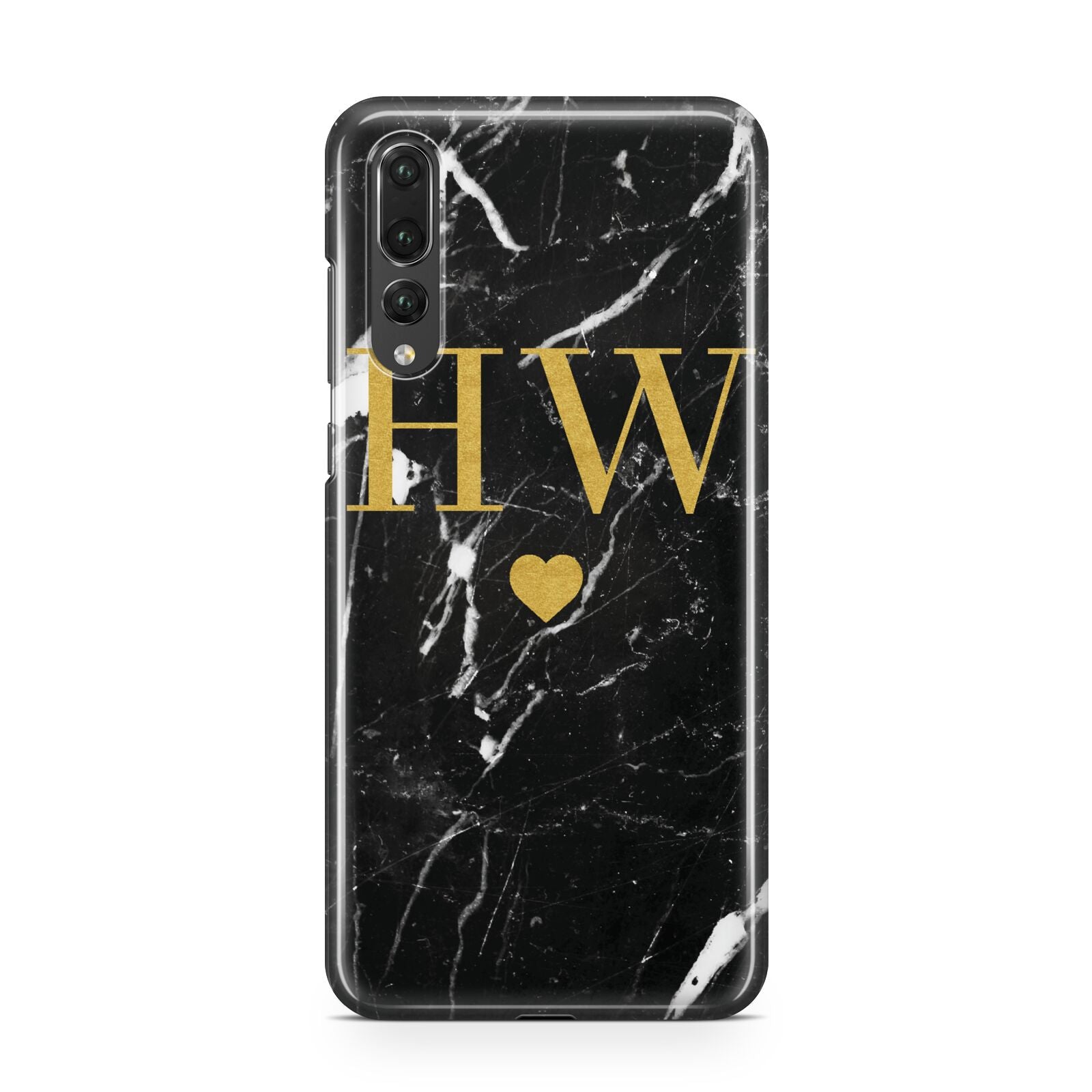 Marble Gold Initials Monogram Personalised Huawei P20 Pro Phone Case