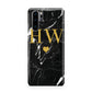Marble Gold Initials Monogram Personalised Huawei P30 Pro Phone Case