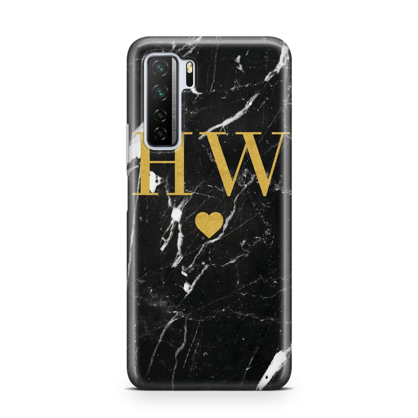 Marble Gold Initials Monogram Personalised Huawei P40 Lite 5G Phone Case
