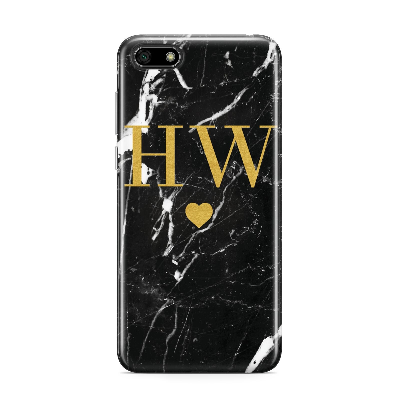 Marble Gold Initials Monogram Personalised Huawei Y5 Prime 2018 Phone Case