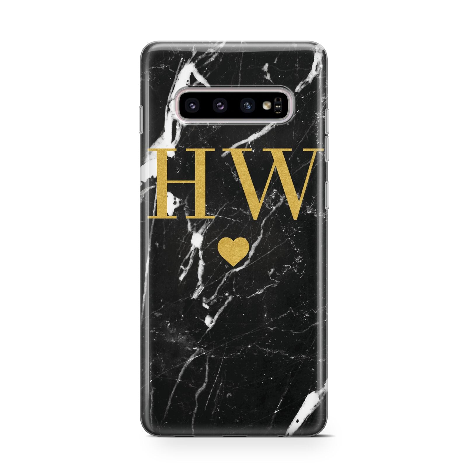 Marble Gold Initials Monogram Personalised Protective Samsung Galaxy Case