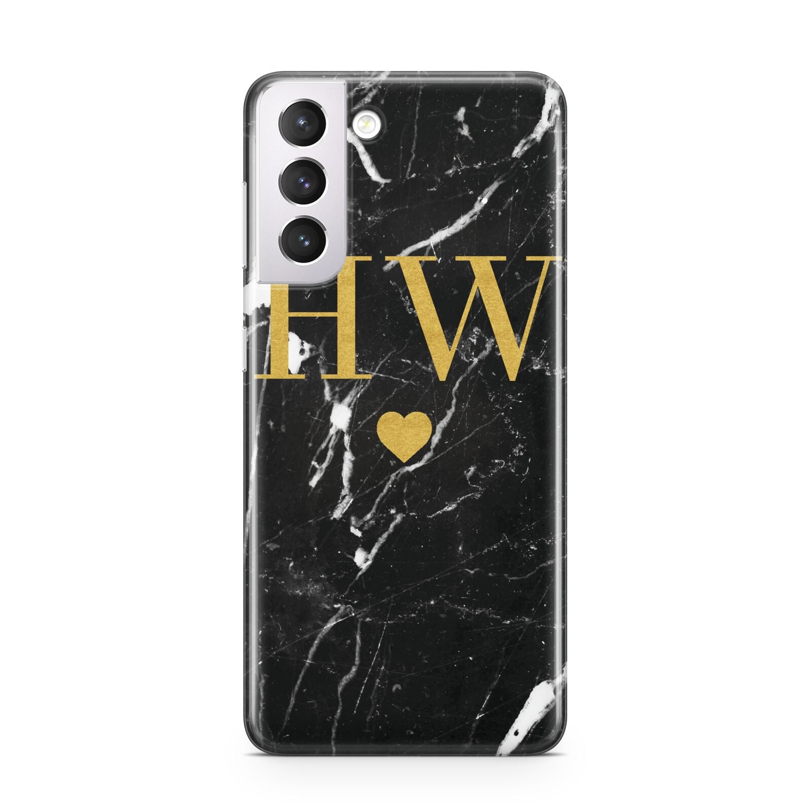 Marble Gold Initials Monogram Personalised Samsung S21 Case