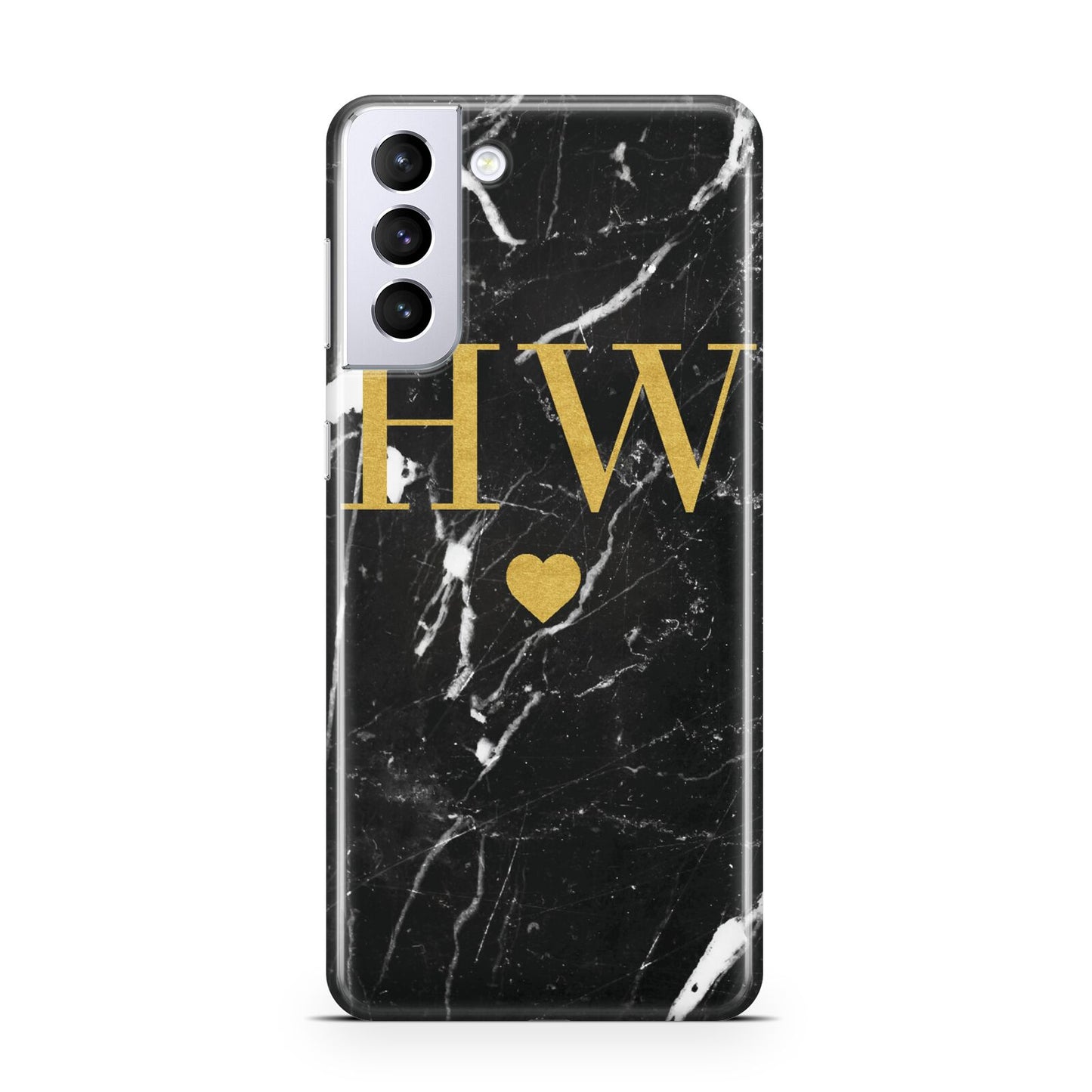 Marble Gold Initials Monogram Personalised Samsung S21 Plus Case