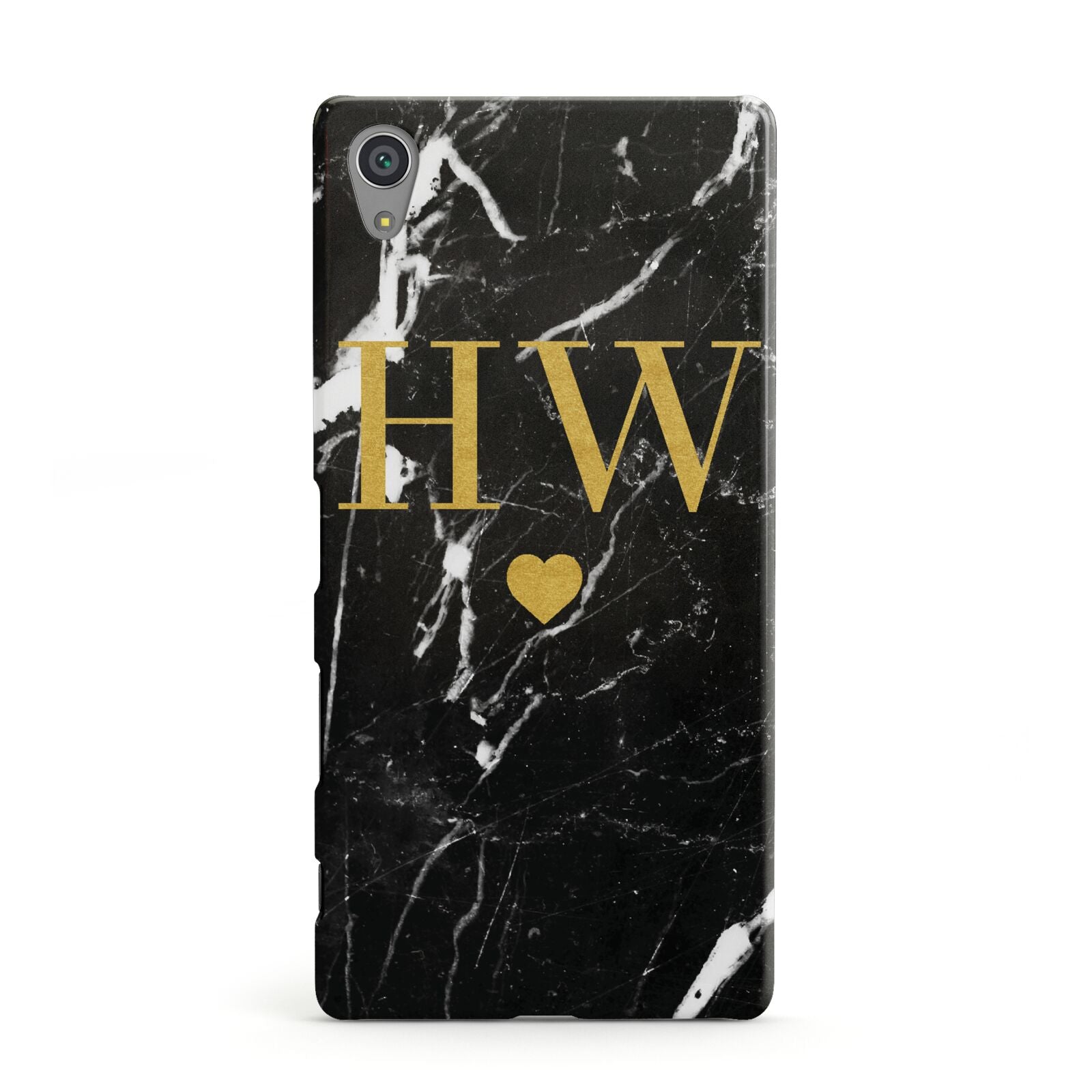 Marble Gold Initials Monogram Personalised Sony Xperia Case