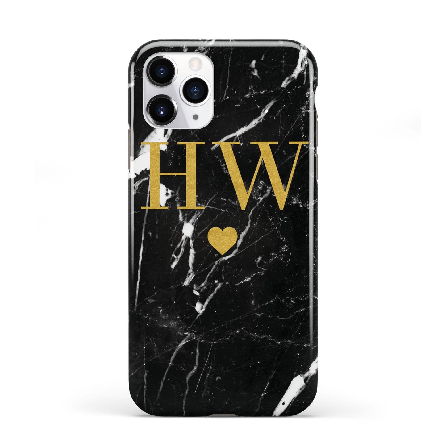 Marble Gold Initials Monogram Personalised iPhone 11 Pro 3D Tough Case