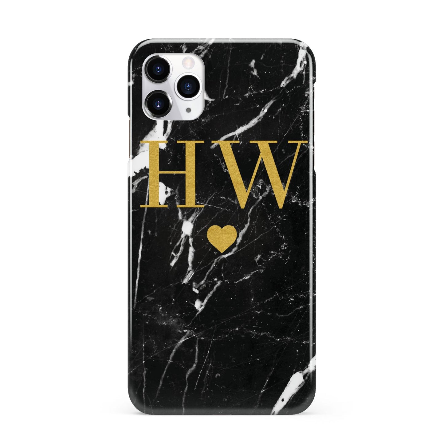 Marble Gold Initials Monogram Personalised iPhone 11 Pro Max 3D Snap Case