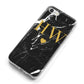 Marble Gold Initials Monogram Personalised iPhone 8 Bumper Case on Silver iPhone Alternative Image