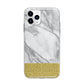 Marble Grey White Gold Apple iPhone 11 Pro Max in Silver with Bumper Case