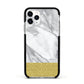 Marble Grey White Gold Apple iPhone 11 Pro in Silver with Black Impact Case