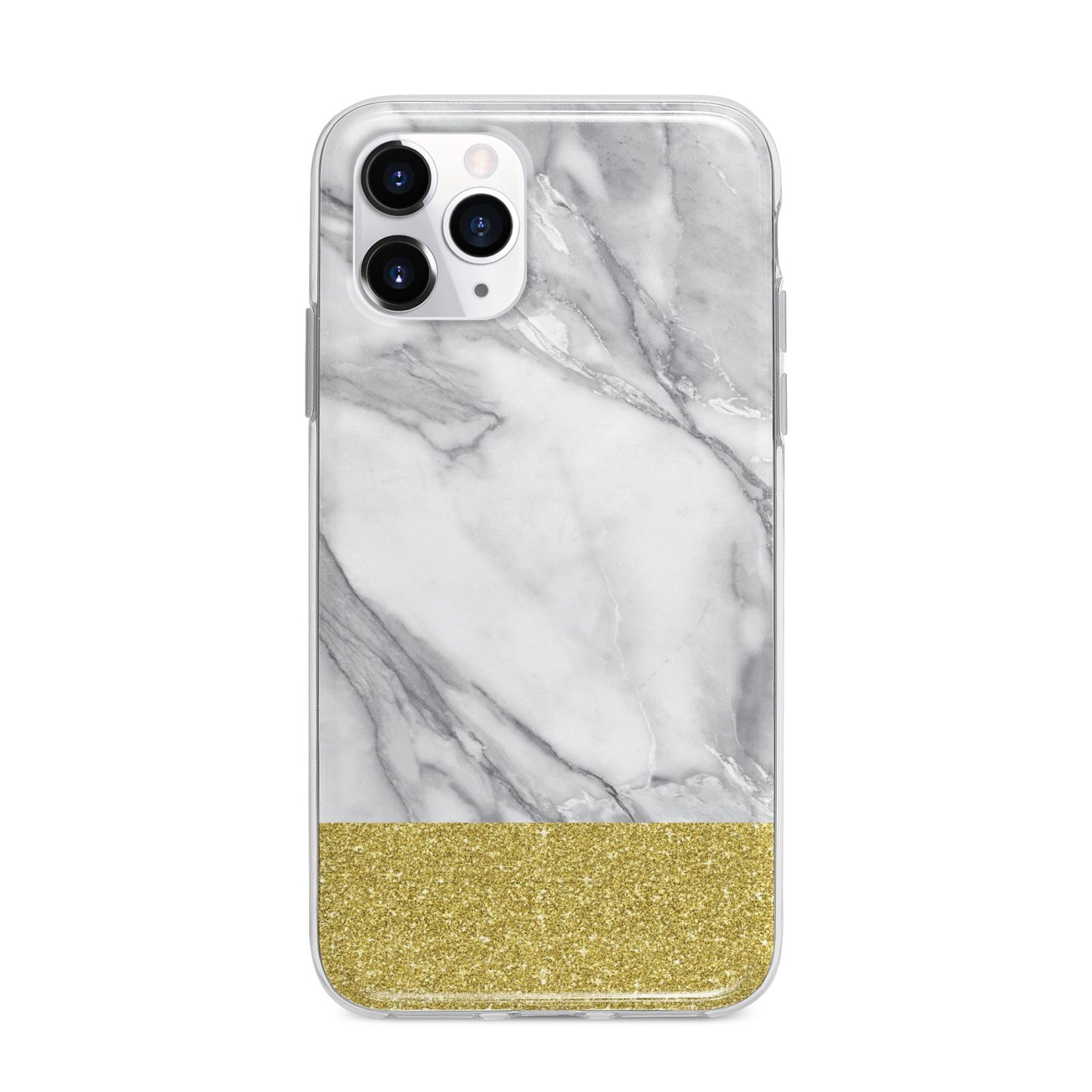 Marble Grey White Gold Apple iPhone 11 Pro in Silver with Bumper Case