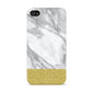 Marble Grey White Gold Apple iPhone 4s Case