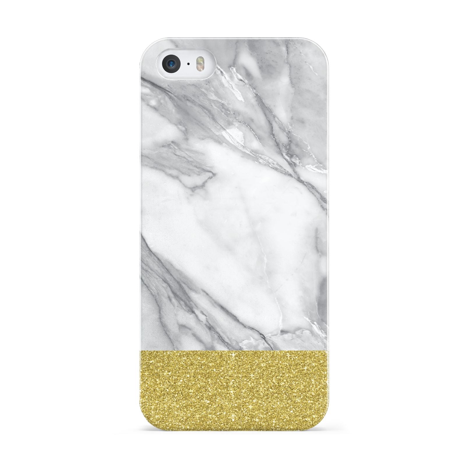 Marble Grey White Gold Apple iPhone 5 Case