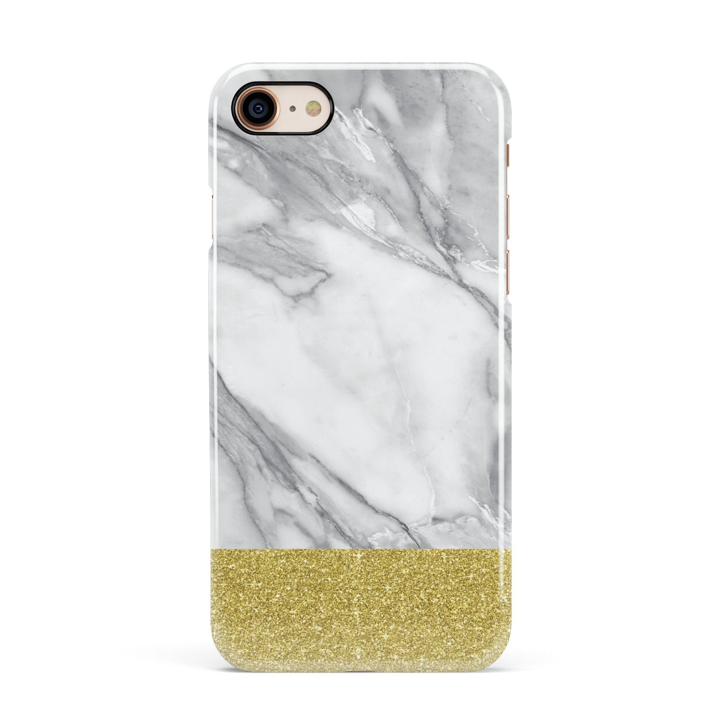 Marble Grey White Gold Apple iPhone 7 8 3D Snap Case