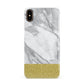 Marble Grey White Gold Apple iPhone Xs Max 3D Snap Case