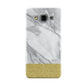 Marble Grey White Gold Samsung Galaxy A3 Case