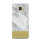 Marble Grey White Gold Samsung Galaxy A5 2016 Case on gold phone