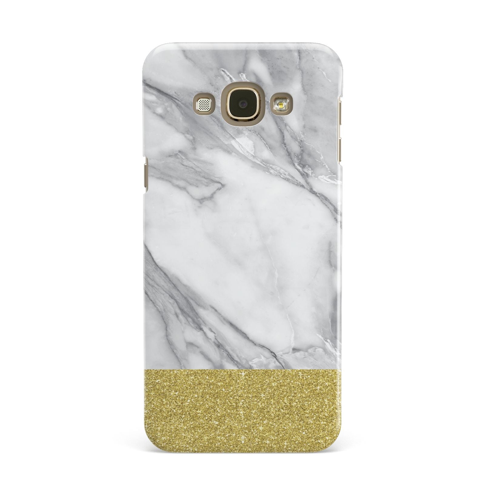 Marble Grey White Gold Samsung Galaxy A8 Case