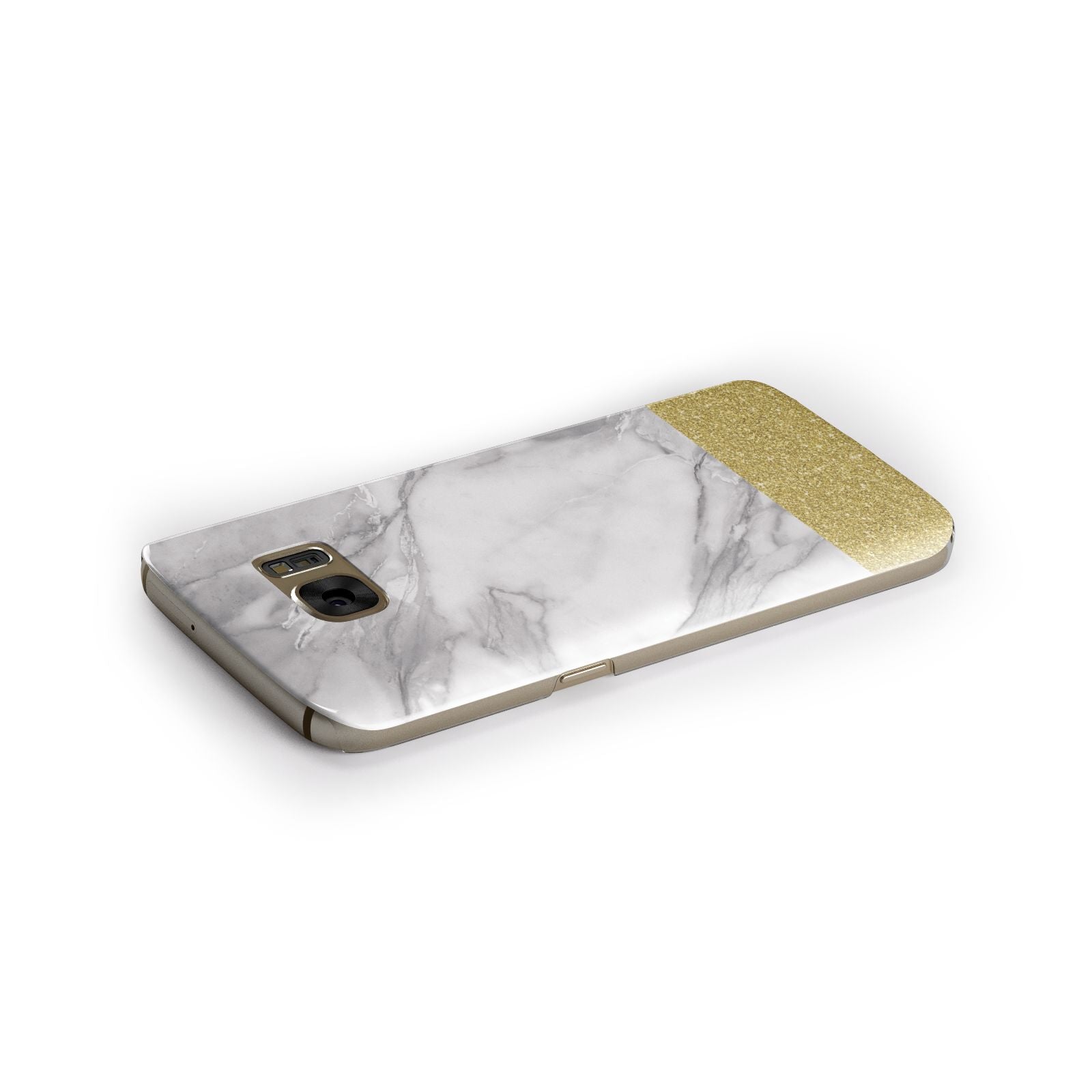 Marble Grey White Gold Samsung Galaxy Case Side Close Up